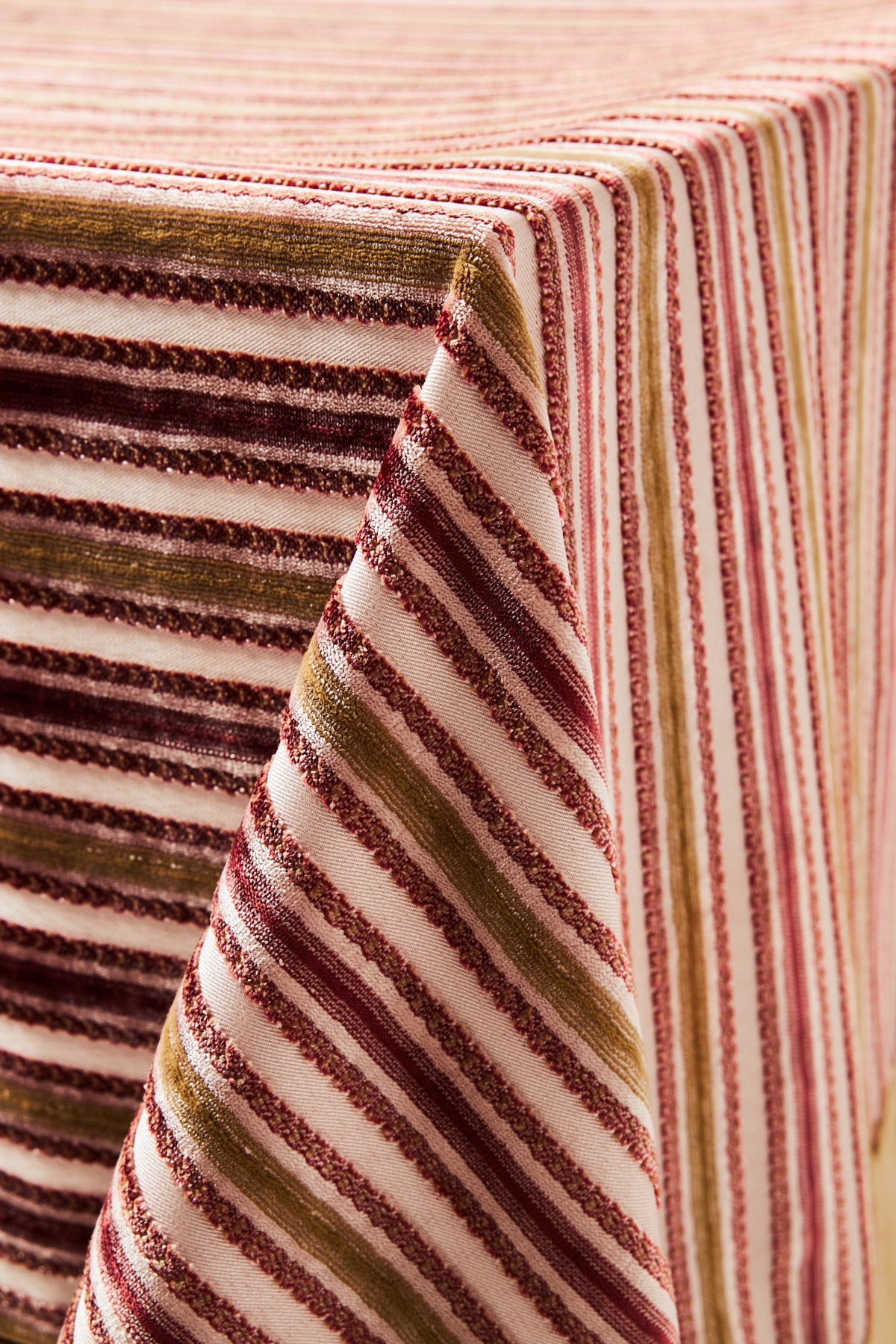 Rosewood & Laurel Striped Velvet Tablecloth