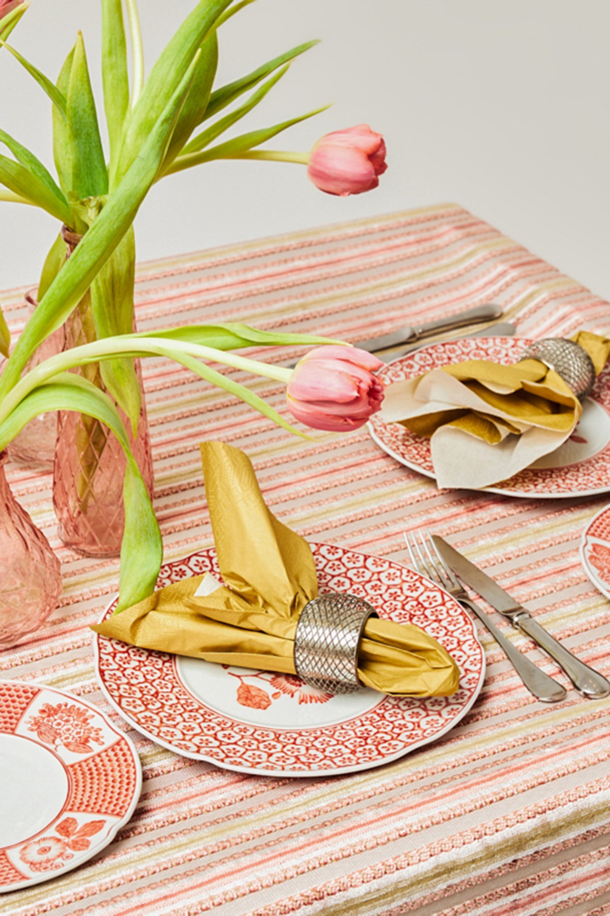 Rosewood & Laurel Striped Velvet Tablecloth