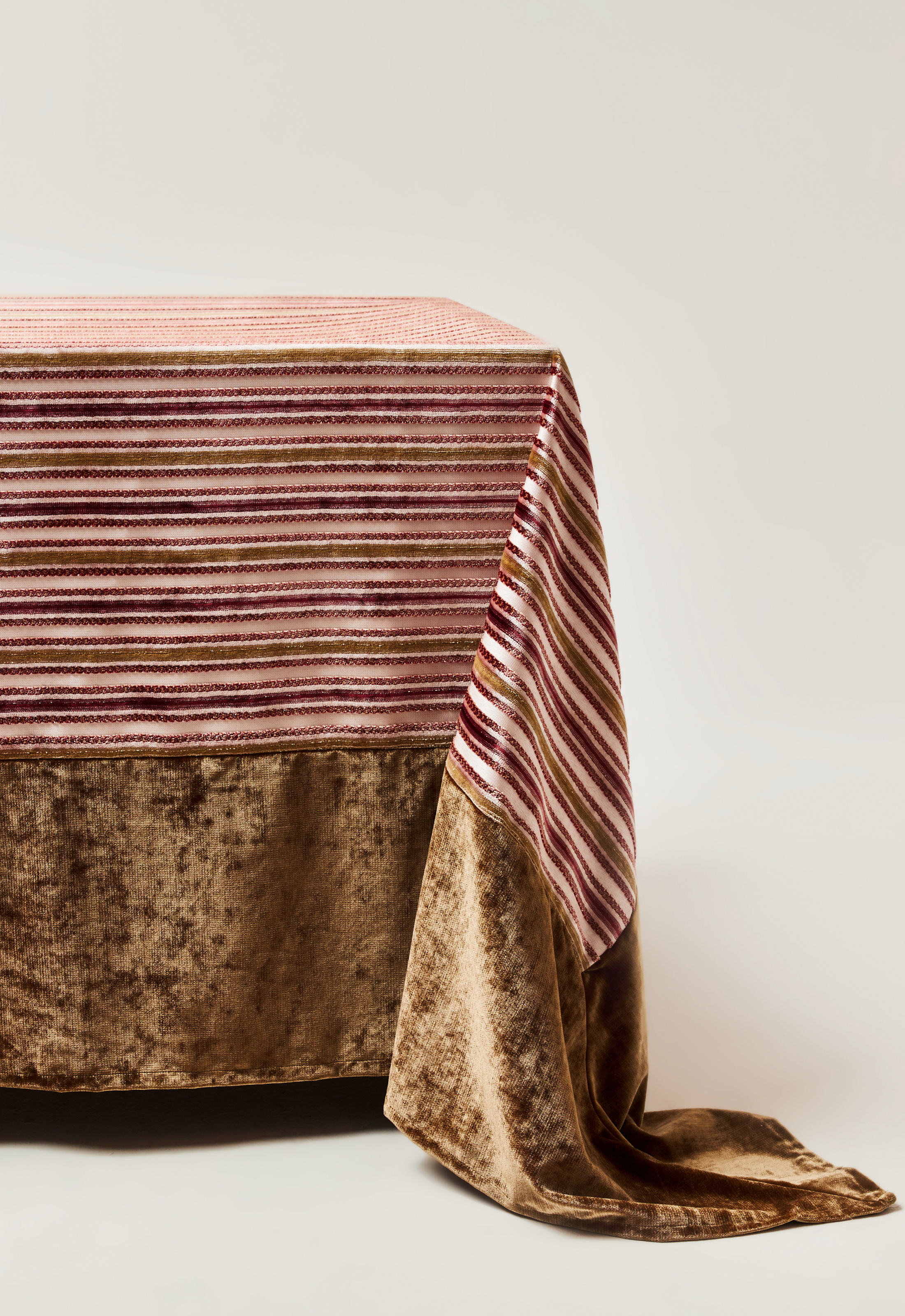 Rosewood & Laurel Striped Velvet Tablecloth