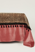 Tasseled Pink Leopard Tablecloth
